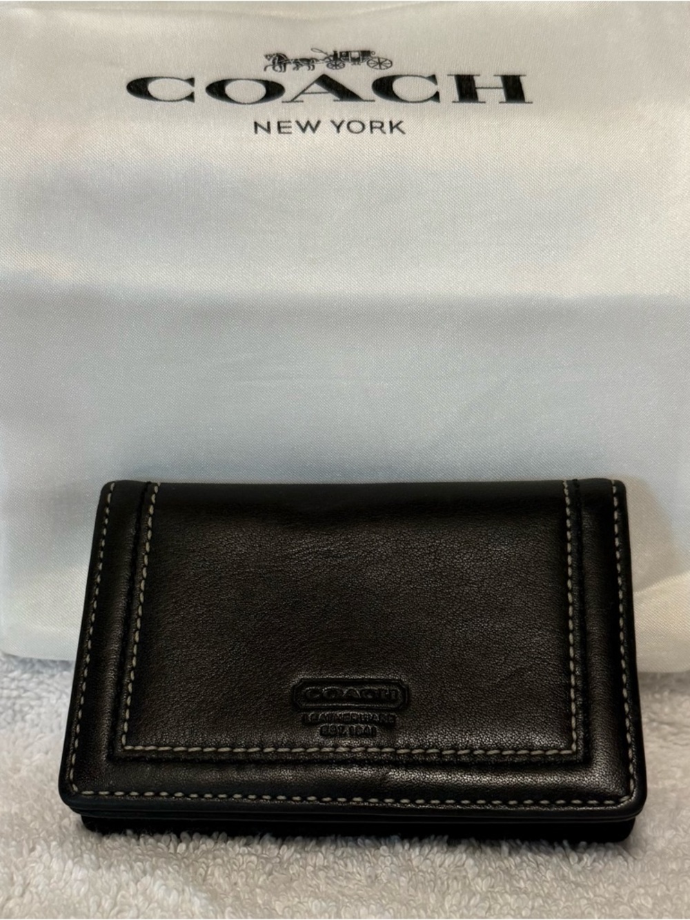 Coach Black Leather Slim Card Holder